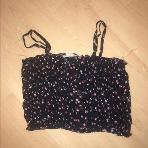 Smocked Floral Crop Top